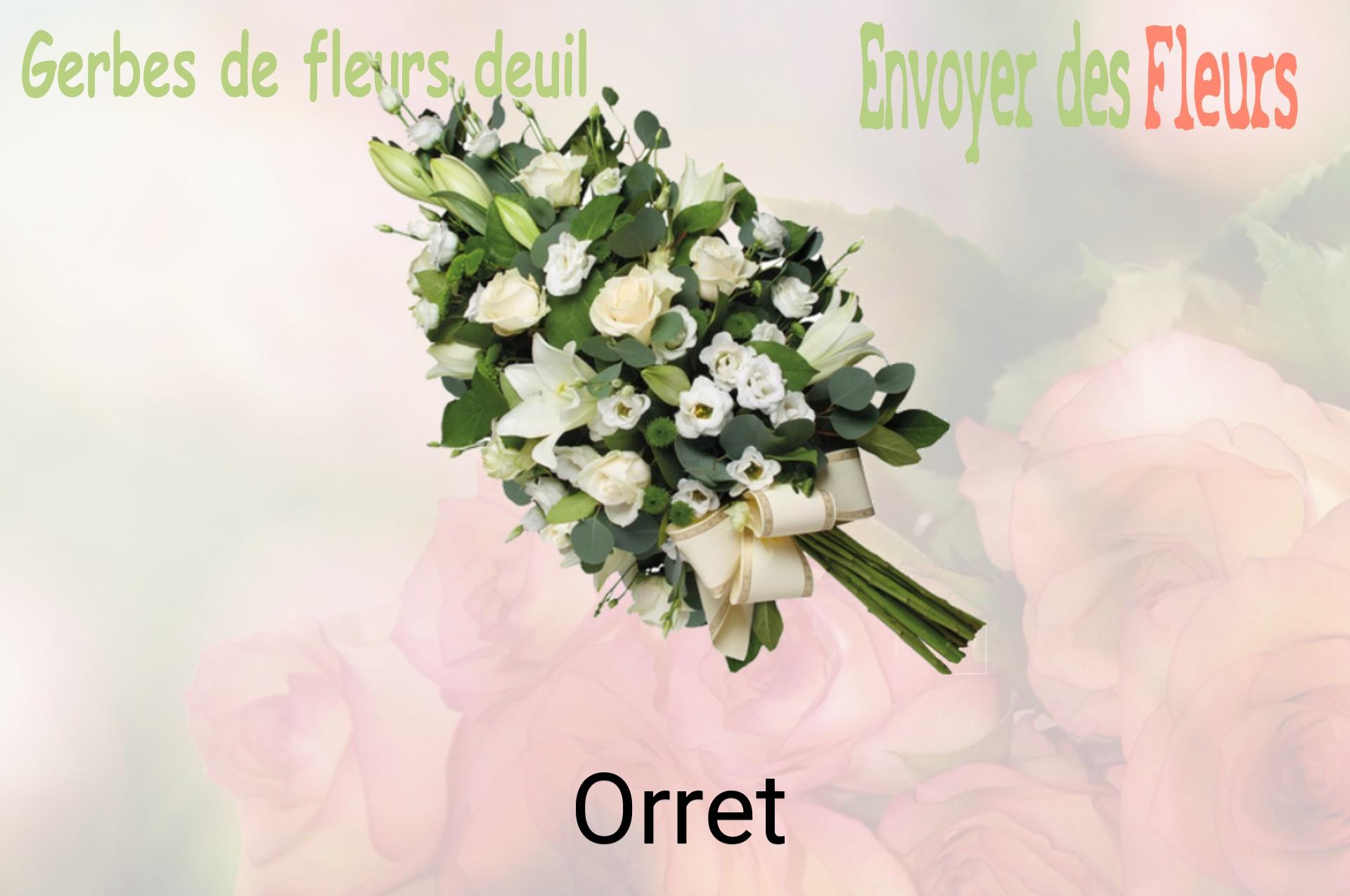 Gerbe de fleurs de deuil livrée à Orret